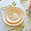 " OCCASIONS " 200pcs set (25 Guests)-Vintage Wedding Party Disposable Plastic Plates -25 x 10.25'' + 25 x 7.5'' +Silverware +Gold rim Cups +Napkins (Blossom Blush & Gold) view 2