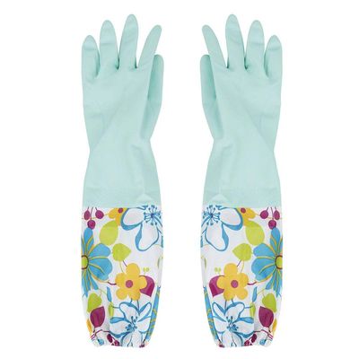 Long Arm Rubber Gloves Household Waterproof Washing up Latex Warm Lining Glove for Pond Gutter Drain