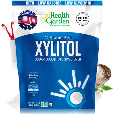 Health Garden Birch Xylitol Sweetener - Pure Birch Xylitol - Non GMO, Kosher, and Made in the U.S.A. - Ideal Powdered Sugar Substitute - Keto-Friendly Blend - Non-GMO Sugar Alternative (76 Ounce)
