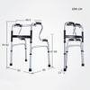 Rollator Walker Medical Walker for Seniors,Compact Folding Aluminium Walker with PU Seat Hight Adjustable Lightweight Walking Frame (Color : Without Wheel) view 2