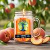 Michigan Peach Tree Candle  Odor Eliminating, Strong Scent  Ripe Juicy Peach  Long Lasting 90 Hour Burn  Large 12oz Mason Jar  Made in USA  Beamer Candle Co. view 2