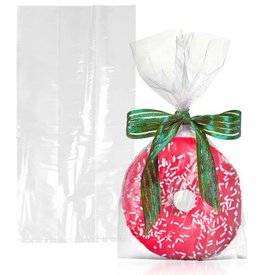 APQ Supply Clear Gusseted Poly Bags, 4 x 2 x 8 Inches. Pack of 1000 Side Gusseted Plastic Bags with Open Top. Crystal Clear Baggies for Treats. Tear-Resistant 2 Mil Polyethylene Flat Bottom Bag