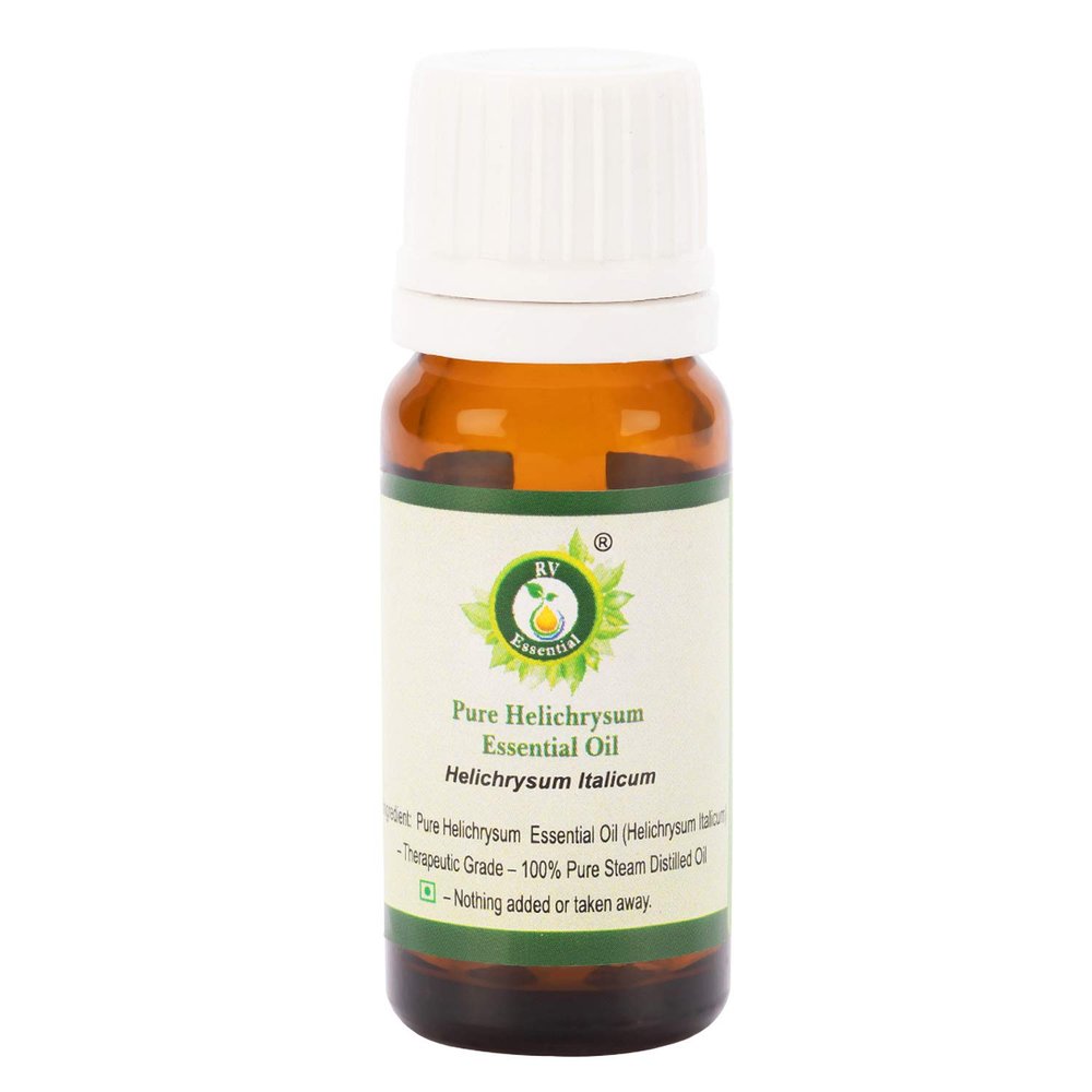 Helichrysum Essential Oil | Helichrysum Italicum | Helichrysum Oil | for Face | for Skin | 100% Pure Natural | Steam Distilled | Therapeutic Grade | 15ml | 0.507oz by R V Essential