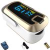 mibest OLED Finger Pulse Oximeter, O2 Meter, Dual Color White/Luxury Gold view 1