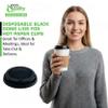 [1000 PACK] Disposable Black Dome Lids for Disposable Paper Hot Cups for 10oz - 20oz - Universal Size Fits most 10-20oz Cups - Great for Coffee Shops, Restaurants, Office, Travel, Togo by EcoQuality view 4
