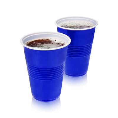 True Plastic Cups for Cocktails, Wine, Soda, Iced Coffee, Beverages, Beer Pong, Disposable Cups for Game Nights, Bachelor & Bachelorette Party, Camping, Outdoor Adventures, 16 oz, Set of 50, Blue