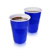 True Plastic Cups for Cocktails, Wine, Soda, Iced Coffee, Beverages, Beer Pong, Disposable Cups for Game Nights, Bachelor & Bachelorette Party, Camping, Outdoor Adventures, 16 oz, Set of 50, Blue view 1