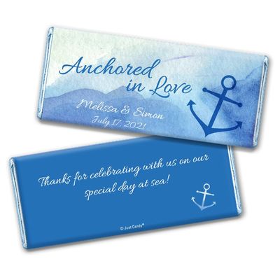 12 Nautical Wedding Favors for Guests Personalized Chocolate Bars (12 Pack) - Bridal Shower Favors for Guests, Wedding Candy