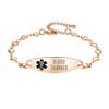 LinnaLove Heart Medical alert bracelet for Women Fashion Medical ID bracelets with Free engravingRose gold-BLOOD THINNER  view 1