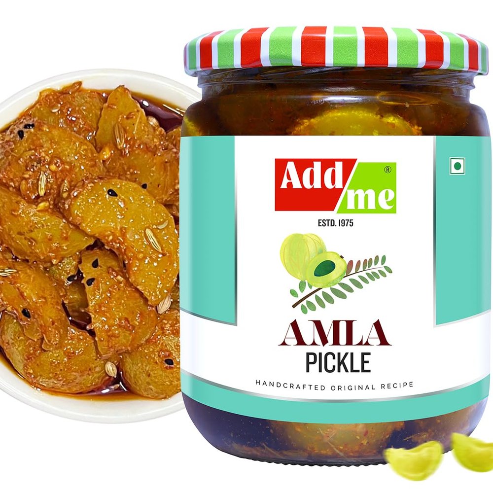 Add me Home Made Amla Pickle Seedless Amla Ka Achar- 500gm Glass Jar