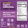 Mission Meats Turkey Sticks, 100% Free Range Turkey Jerky, Zero Sugar, Delicious Healthy Snacks, 9g Protein, Individually Wrapped, Gluten Free, Original 1oz (12ct) view 3