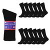 Diamond Star Diabetic Socks, Non-Binding Circulatory Cushion Cotton Crew Diabetic Socks for Mens Womens 10-13 (12 Pairs Black) view 1