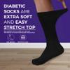 Diamond Star Diabetic Socks, Non-Binding Circulatory Cushion Cotton Crew Diabetic Socks for Mens Womens 10-13 (12 Pairs Black) view 3