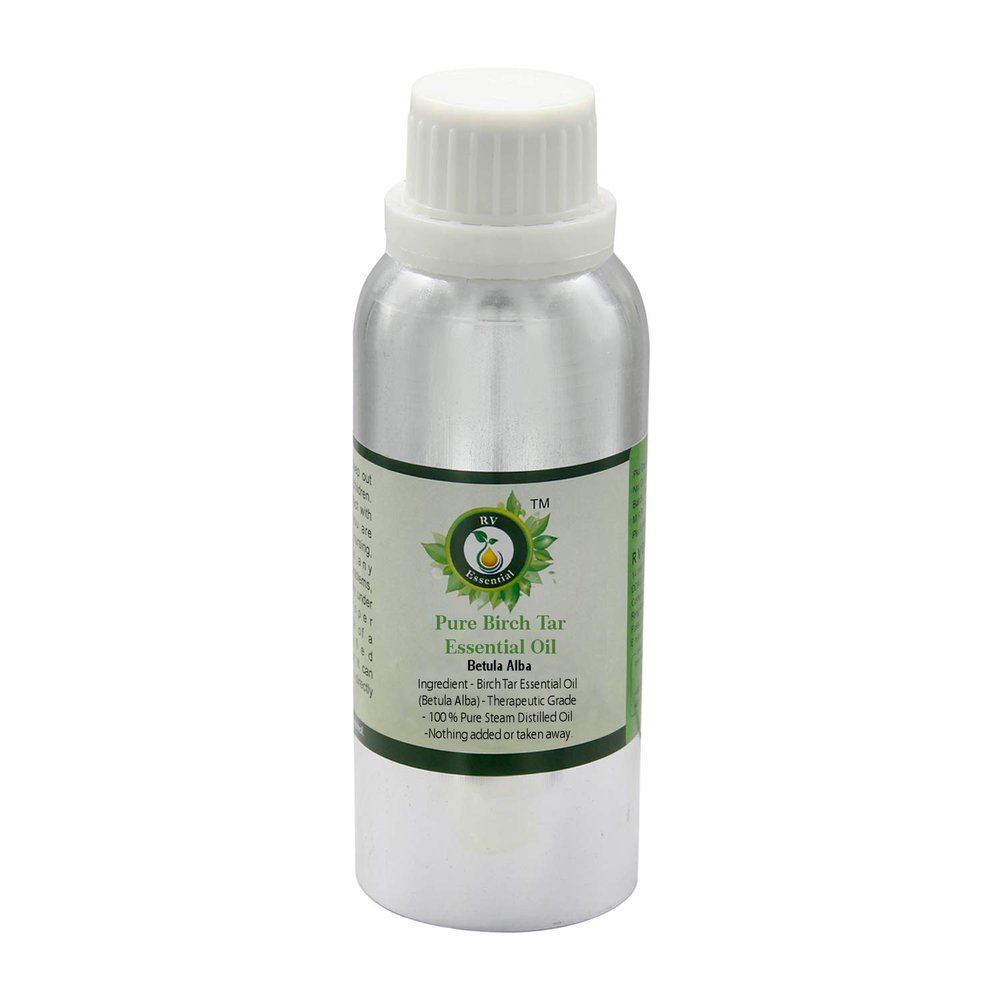 Birch Tar Essential Oil | Betula Alba | Birch Tar Oil | for Hair | Undiluted | 100% Pure Natural | Steam Distilled | Therapeutic Grade | 300ml | 10oz by R V Essential