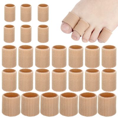 26 Pieces Toe Cushion Tube 0.98 Inches Toe Tubes Sleeves 3 Different Size Soft Gel Corn Pad Protectors for Cushions Corns,Blisters, Calluses, Toes and Fingers.