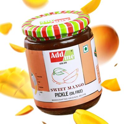 Addme Sweet Mango Pickles 600gm Mango murabba Preserve in Spices meetha achar Glass Jar