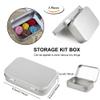 AKOAK 3 Pcs 3.7 x 2.4 x 0.8 Inches Silver Rectangular Empty Hinged Tins Box Containers for First Aid Kit,Survival Kits,Storage,Herbs,Pills,Crafts and More view 2