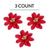 Global Sugar Art Poinsettia Sugar Cake Flowers, Fancy, Large Red, 3 Count by Chef Alan Tetreault. Perfect for Christmas Cake Decorations, Yule Logs, Gingerbread Houses, and more. view 2