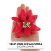 Global Sugar Art Poinsettia Sugar Cake Flowers, Fancy, Large Red, 3 Count by Chef Alan Tetreault. Perfect for Christmas Cake Decorations, Yule Logs, Gingerbread Houses, and more. view 3