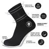 6 Pack of Premium Diabetic Cotton Quarter Length Athletic Sport Ankle Socks (Black, 10-13) view 3