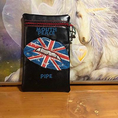 Brittish Flag mouth peace glass pot pipe pouch