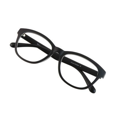 VisionGlobal Blue Light Blocking Glasses for Women/Men, Anti Eyestrain, Computer Reading, TV Glasses, Stylish Oval Frame, Anti UV, Anti Glare(Black,+1.75 Magnification)