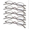 5-Pack Mini Oval Round Reading Glasses with Spring Temple GreyFrame view 1