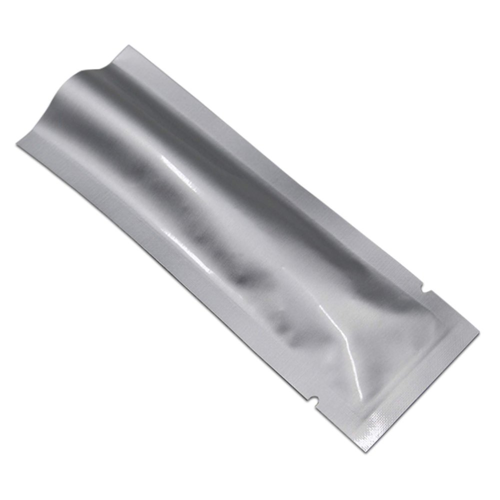 PABCK 100Pcs 1.38x3.94 inch(Inside Size 0.98x3.54 inch) Coffee Powder Food Storage Heat Sealable 3.34mil Mylar Pure Foil Bag Vacuum Pouch Travel Packets for Sample Shampoo Liquids Toiletries Packaging