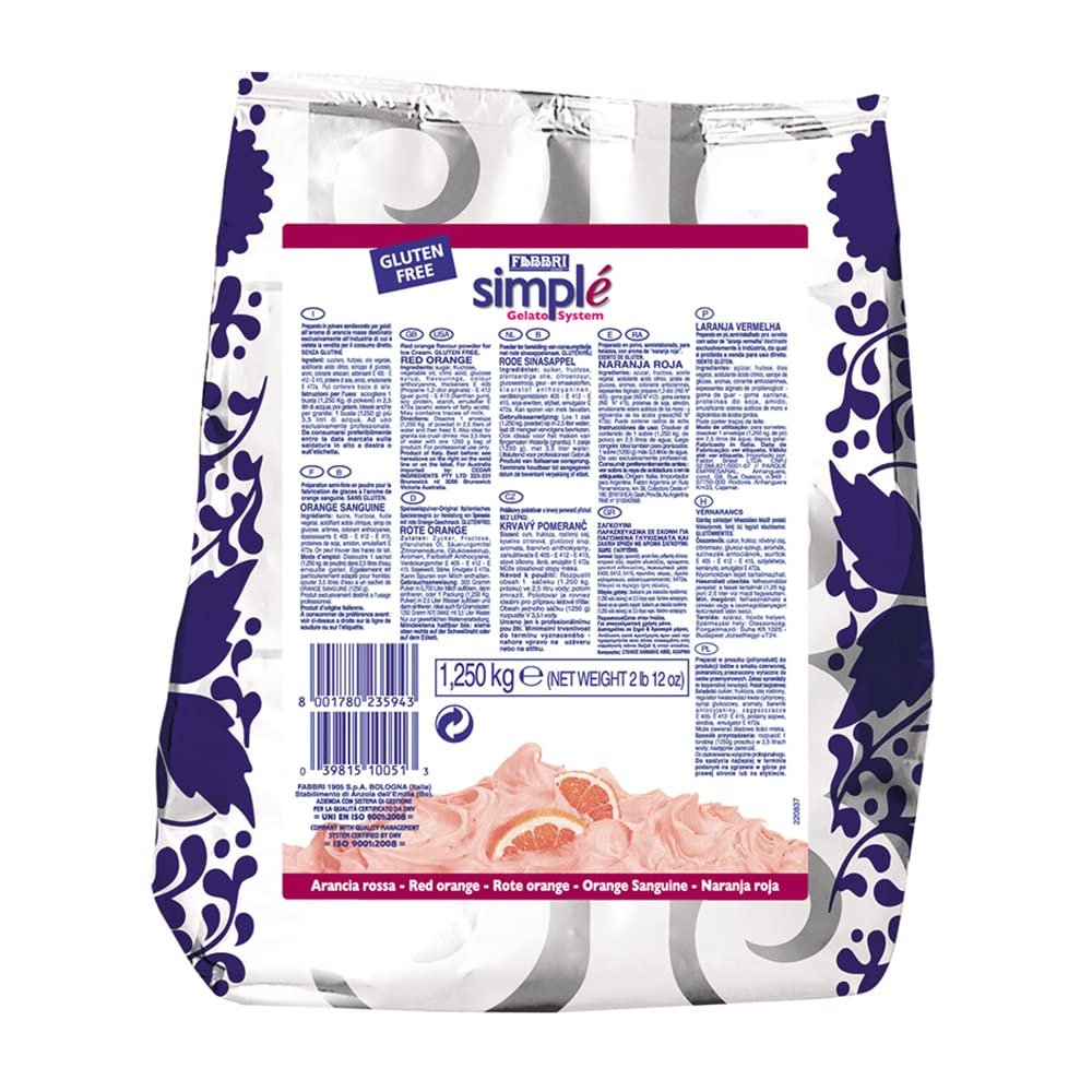 Blood Orange - Fabbri Gourmet Soft Serve/Gelato Mix, 2.75 pound bag