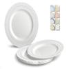 " OCCASIONS " 60 Plates Pack, Extra Heavyweight Vintage Wedding Party Disposable Plastic Plates (8.25'' Appetizer/dessert plate, Chateau in White) view 1