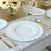 " OCCASIONS " 60 Plates Pack, Extra Heavyweight Vintage Wedding Party Disposable Plastic Plates (8.25'' Appetizer/dessert plate, Chateau in White) view 2