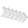 6 Pack of Mens Diabetic Quarter Length Athletic Sport Ankle Socks King Size (White, 13-16) view 1