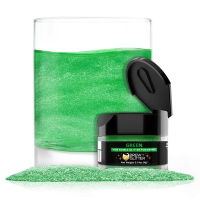 Brew Glitter Edible Glitter for Drinks, Cocktails, Beer, Garnish & Beverages (Green, 4 Grams)