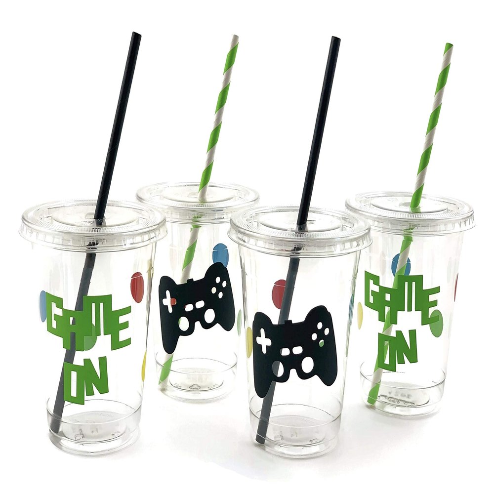 Video Game Birthday Party Disposable Cups (12 Set)