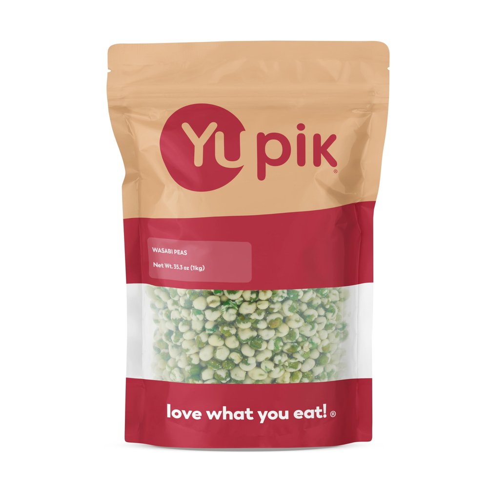 Yupik Wasabi Green Peas, 2.2 lb, Spicy & Crunchy Snack, Perfect for Snacking & Salad Topping, Roasted Green Peas with Wasabi Seasoning