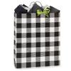 NW Buffalo Plaid Black Paper Shopping Bags - Queen Size - 16 x 6 x 19in. - 25 Pack view 1