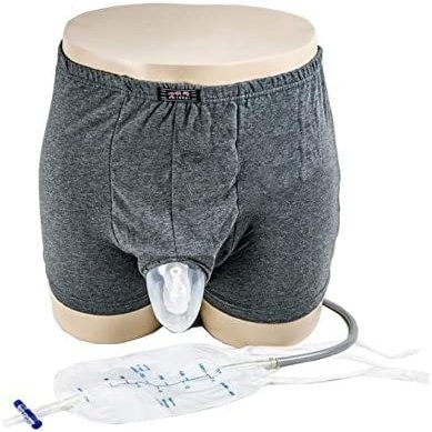 MHKGIOA Male Urinal - Wearable Men's Urinal with Elastic Waistband & Two 500ml Urine Collection Bag - Reusable Urine Collector(Random Color) (M)