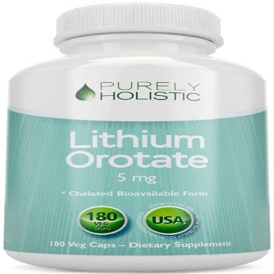 Lithium Orotate 5mg, 180 Vegetarian Lithium Capsules, Supplement Lithium Orotate 5mg, 180 Vegetarian Lithium Capsules, Helps Maintain Healthy Mood, Behavior Memory and Wellness