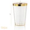 100 Gold Plastic Cups 12 oz Gold Glitter with a Gold Rim - Premium Disposable Party Cups - Elegant and Classy Sturdy Cups - Weddings Birthdays Anniversaries and Other Social Events view 2