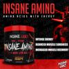 Insane Labz Insane Amino Hellboy Edition, BCAA with Energy Focus Muscle Recovery, Intra Workout Powder, 2 1 1 Branched Chain Amino Acid Powder, 30 Srvgs, Blue Raspberry view 4