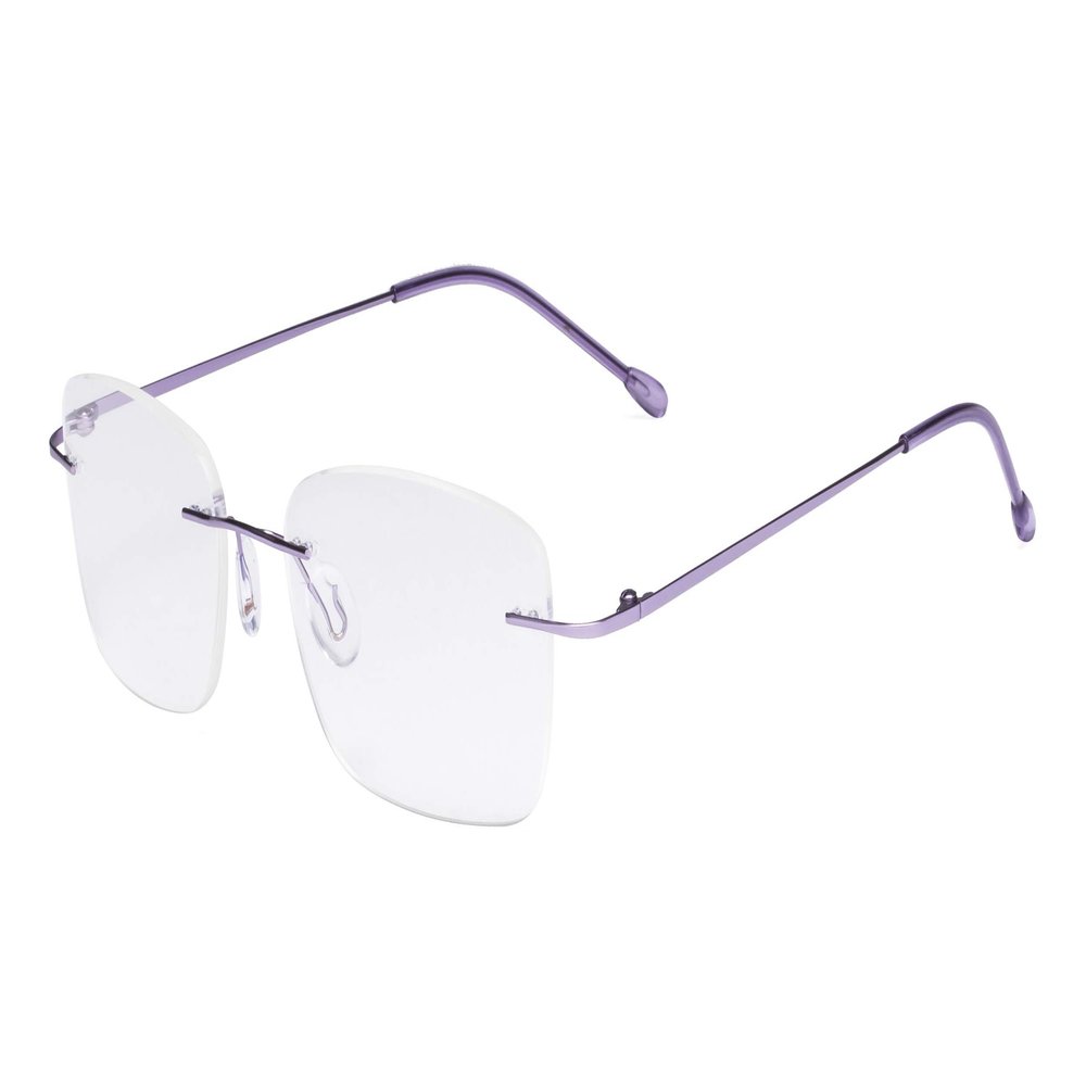 Eyekepper Rimless Metal Lightweight Reading Glasses Frameless Women Ladies Readers Purple +1.00
