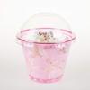Golden Apple, 9oz-50sets Pink Red Plastic Cups with Clear Dome lids No Hole(50cups + 50lids) view 2