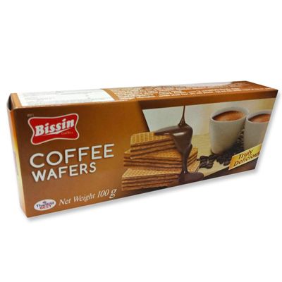 BISSIN Wafer Snack Coffee Tea, Fruit Juice Soft Drinks Delicious Food Wafers Party Camping (Coffee)