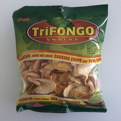 Bemar Snacks Trifongo Plantain Chips Salted and Sweet, Cassava Chips, and Pork Skins 24 bags/4oz per bag