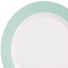 " OCCASIONS " 60 Plates Pack, Disposable Wedding Party Plastic Plates (10.5'' Dinner Plate, Rio in White & Pearled Turquoise Blue) view 2