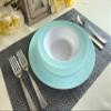 " OCCASIONS " 60 Plates Pack, Disposable Wedding Party Plastic Plates (10.5'' Dinner Plate, Rio in White & Pearled Turquoise Blue) view 3