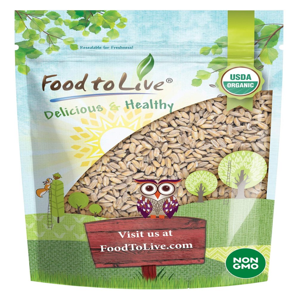Food to Live Organic Spelt Berries, 1 Pound  Non-GMO, Kosher, Whole Grain, Non-Irradiated, Vegan Superfood, Bulk, Product of the USA