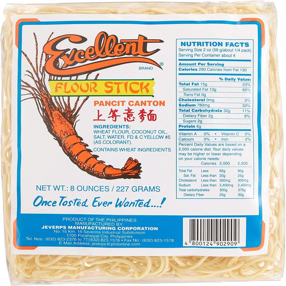 Excellent Pancit Canton Noodles, 8oz (227 Grams)