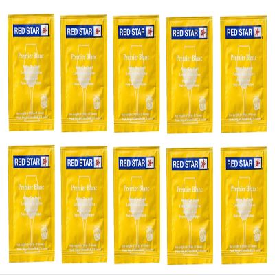 North Mountain Supply - RS-PB-10 Red Star Premier Blanc Wine Yeast - Pack of 10 - Fresh Yeast, Yellow