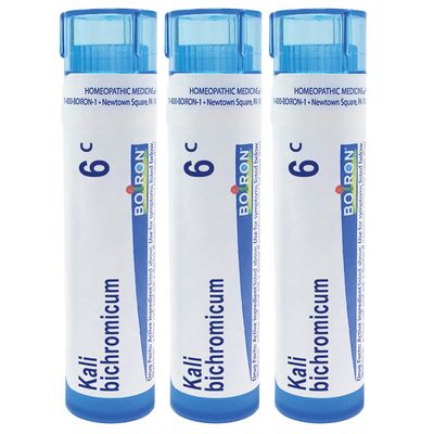 Boiron Kali Bichromicum 6C Homeopathic Medicine for Colds with Thick Nasal Discharge - Pack of 3 (240 Pellets)
